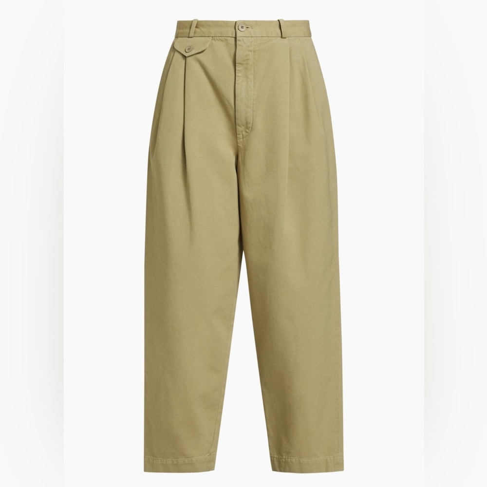 NWT AGOLDE Becker Chino Khaki High-Waisted Pleated Trousers